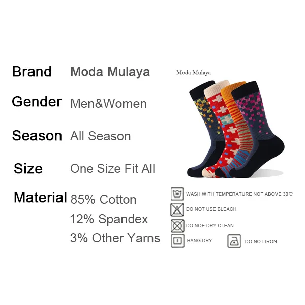Moda Mulaya, мужские счастливые мужские носки, чёсаный хлопок, полосатая уличная одежда, цветные забавные носки, Длинные повседневные мужские носки для мужчин