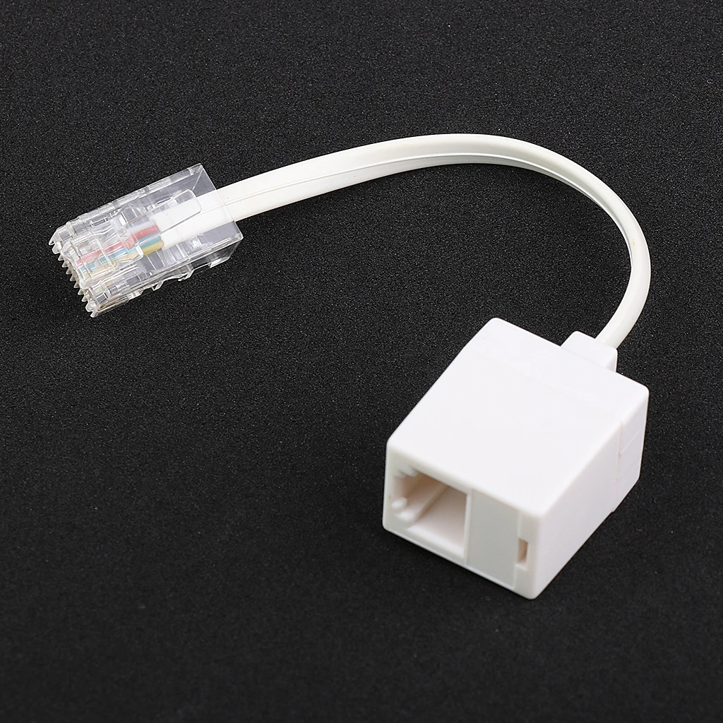 1pc Home Office Telephone Extension Line Cable Phone Wire Jack RJ45 To RJ11