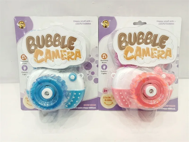 

Summer Stall Hot Selling Children Bubble According Camera Music Electric Bubble Gun Blowing Bubble Camera Toy