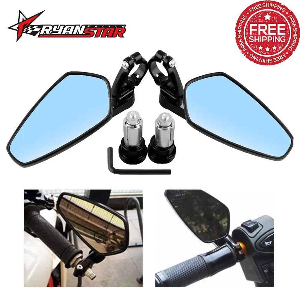 1 пара 7/" 22 мм Универсальные moto rcycle Алюминиевые черные ручки заднего вида торцевые боковые зеркала заднего вида moto аксессуары