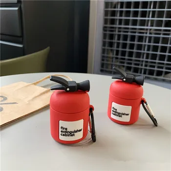 

Fire Extinguisher Shape FOR Airpods 2 1Protective Cover Silicone Wireless Bluetooth Headset Cover Silicone Male and Female