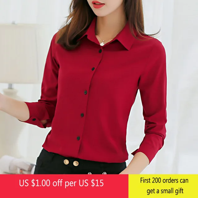 US $6.54 Brand Blusas Mujer De Mod Tops Long Sleeve Lapel White Blouse Office Ladies Work Blouses Fashion Cl