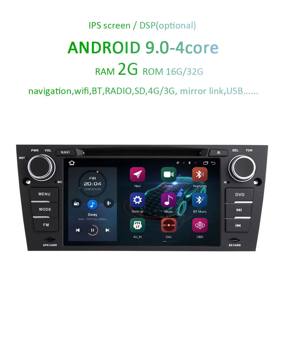 Top DSP IPS screen Android 9.0 4G RAM 64G ROM CAR GPS For BMW E90 E91 E92 E93 dvd player screen stereo radio multimedia navigation 3 Top DSP IPS screen Android 9.0 4G RAM 64G ROM CAR GPS For BMW E90 E91 E92 E93 dvd player screen stereo radio multimedia navigation 3