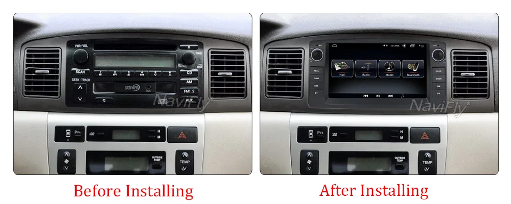 Flash Deal Navifly Android 8.1 Car DVD Player For Toyota Corolla E120 BYD F3 Stereo Multimedia GPS Navigation Wifi Tape Recorder Quad Core 4