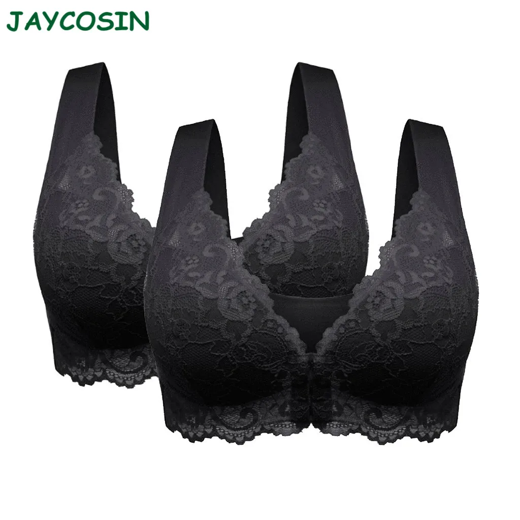 JAYCOSIN Clothes Women Bra Set Sexy Seamless Adjustable Sports Front Closure Extra-Elastic Breathable Lace Bras For Women 1210