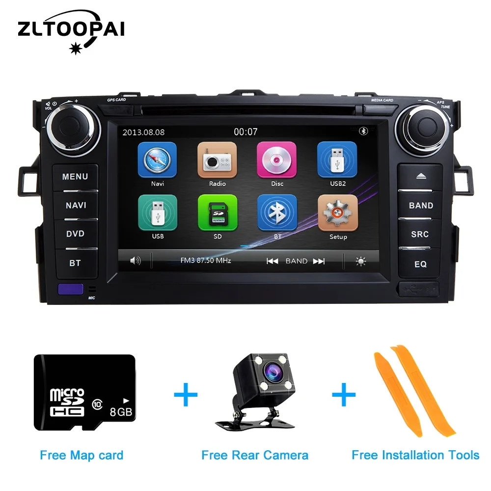 Autoradio Car DVD Player 2 Din For Toyota AURIS Corolla Altis 2012 2013 Multimedia GPS Stereo USB Bluetooth | Автомобили и