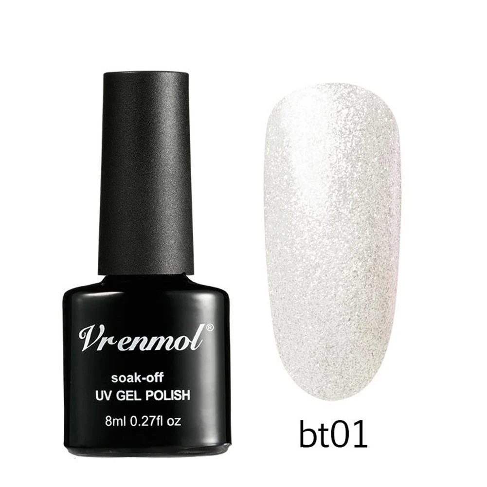 1Pc Glitter Gel Polish Soak Off UV LED Nail Art Varnish Shining Long Lasting Base Suitable to apply on UV gel nails, acrylic