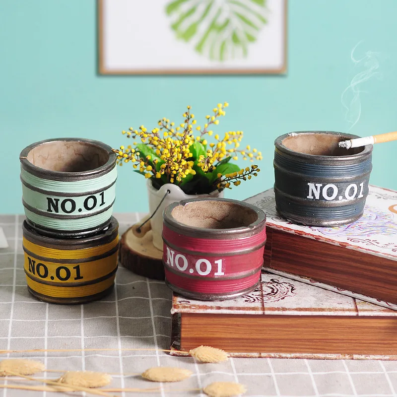 

European Style Retro Industrial-Style Cement Ash Tray American-Style Living Room Bar Coffee Shop Creative Cool Decoration Decora