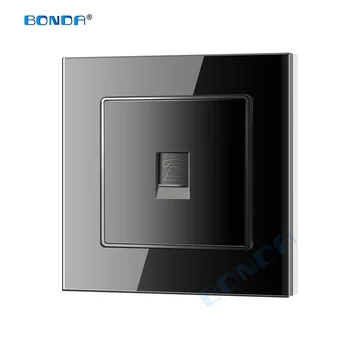 

Telephone socket,Wall socket, weak current socket,coaxial wall mounted output panel socket, crystal tempered glass 86 * 86mm