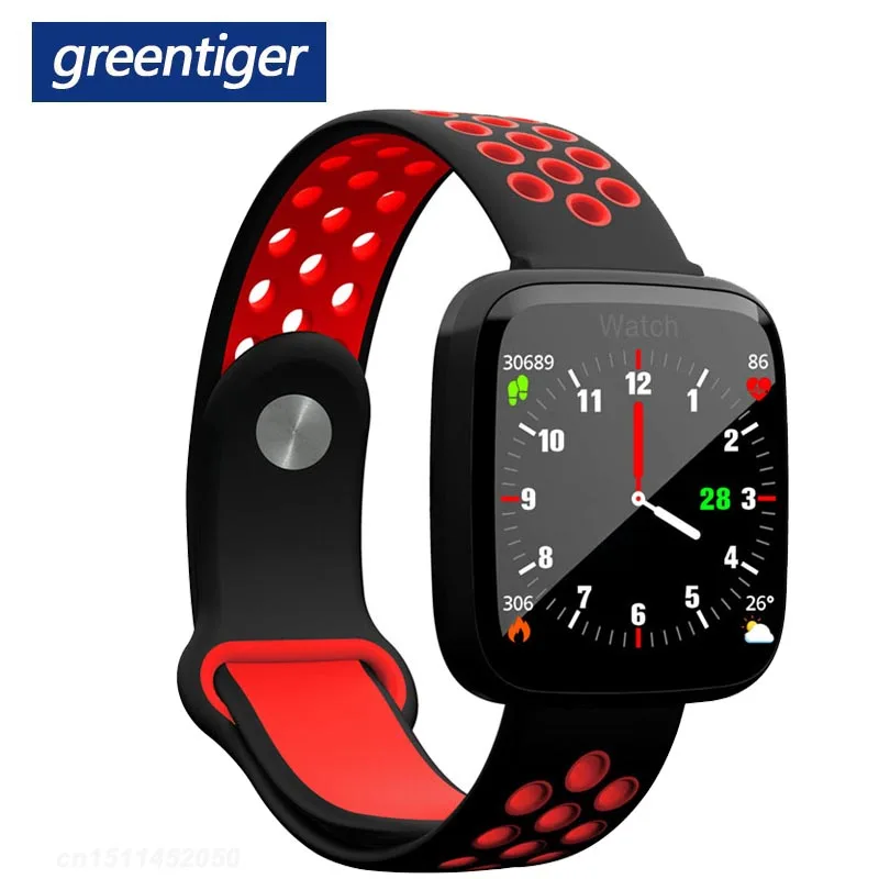 Новинка, Смарт-часы Greentiger F15, закаленное стекло, экран, смарт-браслет, кровяное давление, кислород, пульсометр, умный Браслет