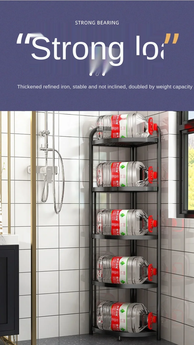 Folding Storage Rack No Installation Bathroom Kitchen Shelf Toilet Storage Shelf 3-Layer