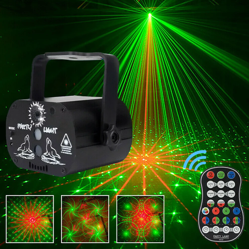 

USB Mini Laser Stage Lamp 60 Patterns Projector 9W LED RGB Stage Light DJ Disco ClubK TV Home Party Lighting