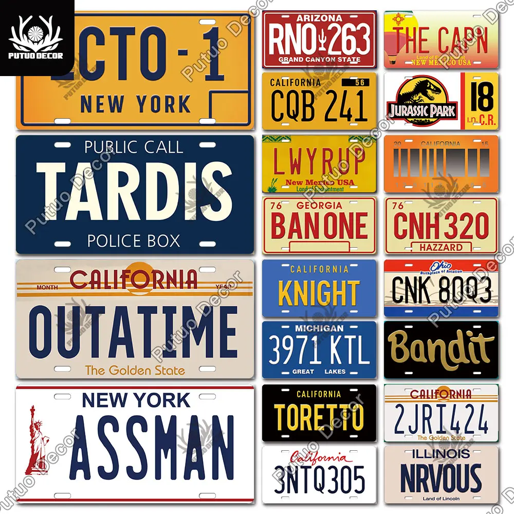 

Putuo Decor Movie Metal Sign Tin Sign Licenses Plate Decor Plaque Metal Vintage Man Cave Bar Pub Club Home Wall Decoration
