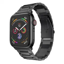 Металлический ремешок совместим для Apple Watch серии 4 5 40 мм 44 Нержавеющая сталь браслет ремешок для наручных часов iWatch 1/2/3 38 мм 42 мм