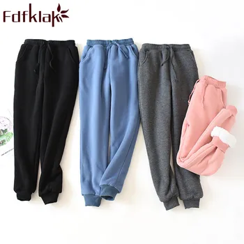 

Fdfklak Flannel Pants Warm Women's Pants Autumn Winter New Home Trousers Women Bottoms Lounge Wear Pink/Black Home Trousers