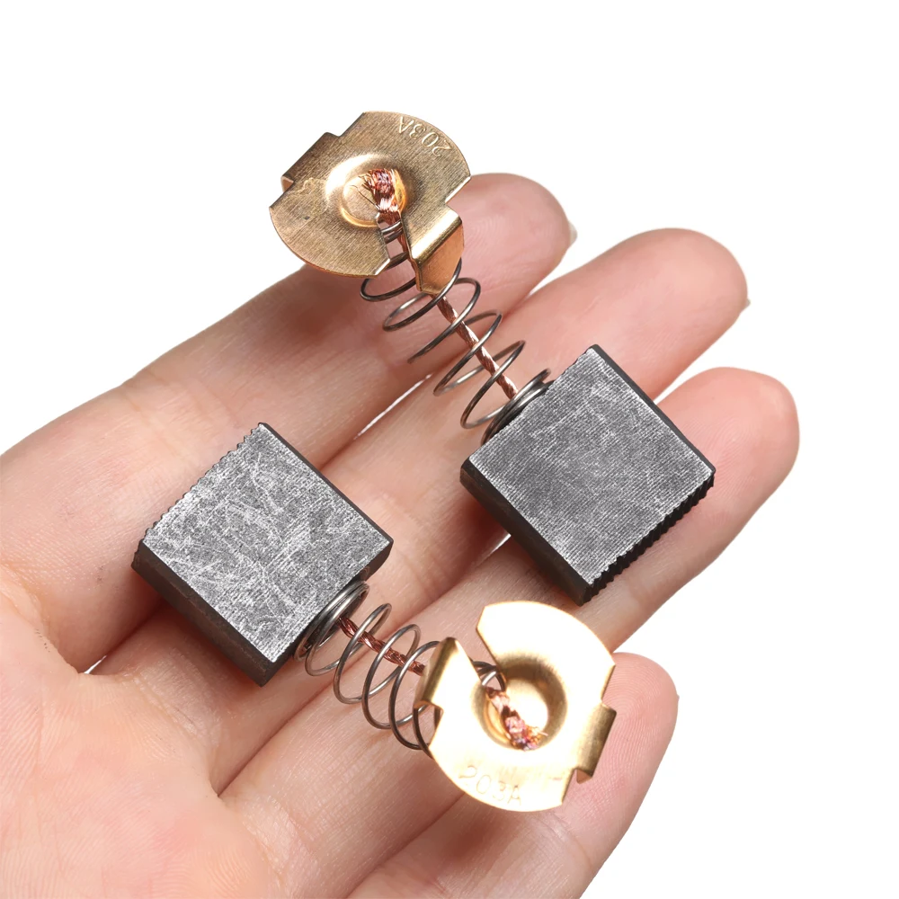 10Pcs Carbon Brushes Graphite Copper Motor Set Tight Copper Wire for Electric Hammer/Drill Angle Grindern Rotary Tool carbon brush