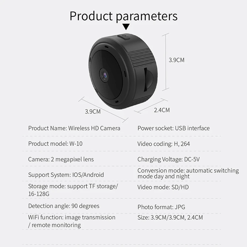 W10 мини DV WiFi камера ИК ночного видения Домашняя безопасность IP Cam карта памяти
