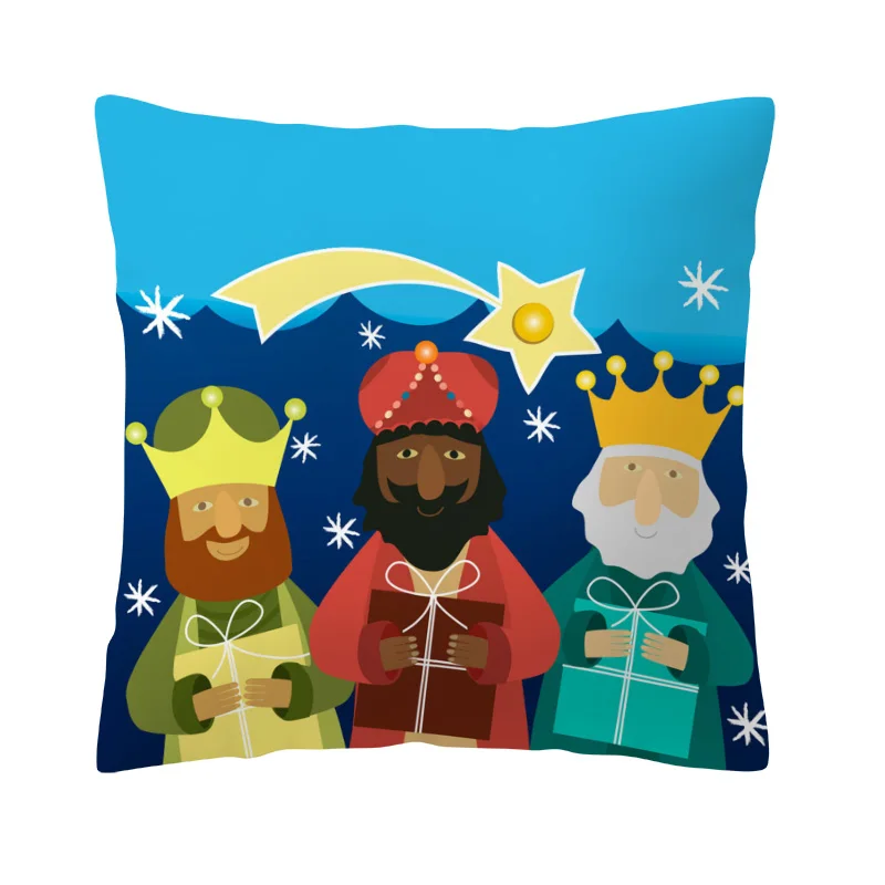 Throw Pillow Inches Balthazar Three Kings Восточный мудрец Библейский мультфильм детская Наволочка Две стороны печать украшение дома подушки
