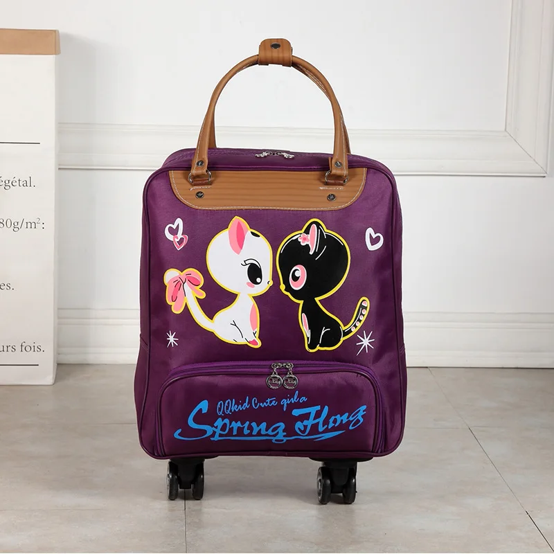 Водонепроницаемая дорожная сумка с высокой прочностью, толстый стильный чемодан на колесиках, чемодан на колесиках, женские мужские дорожные сумки, чемодан с колесиками - Цвет: Purple A4