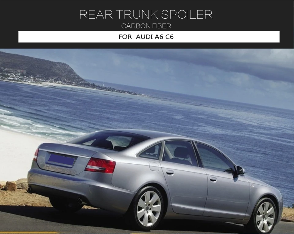 Rear Trunk Wing Spoiler Lip Carbon Fiber Fit For Audi A6 C6 2008-2011 YL3/144 