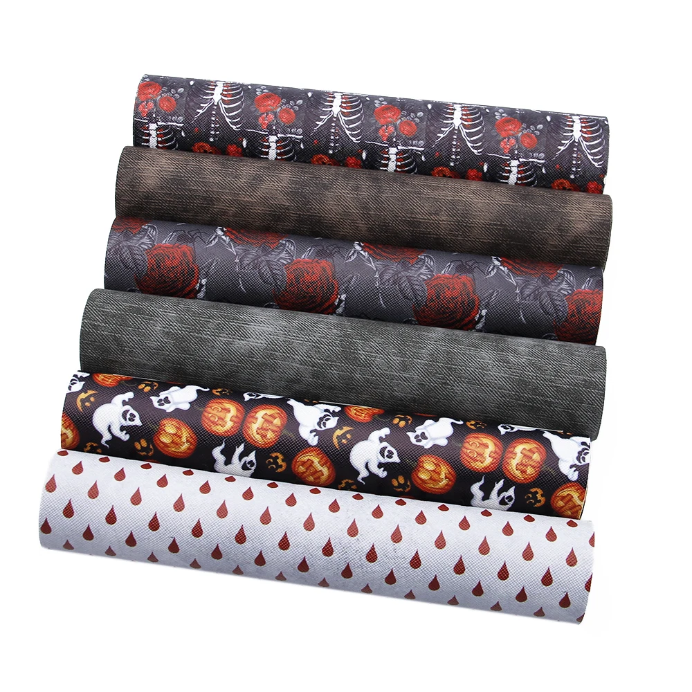 David accessories 20*34 см Хэллоуин искусственной искусственная кожа бант для волос для художественного оформления ногтей, ручная работа ремесла 6 шт./компл., 1Yc7462