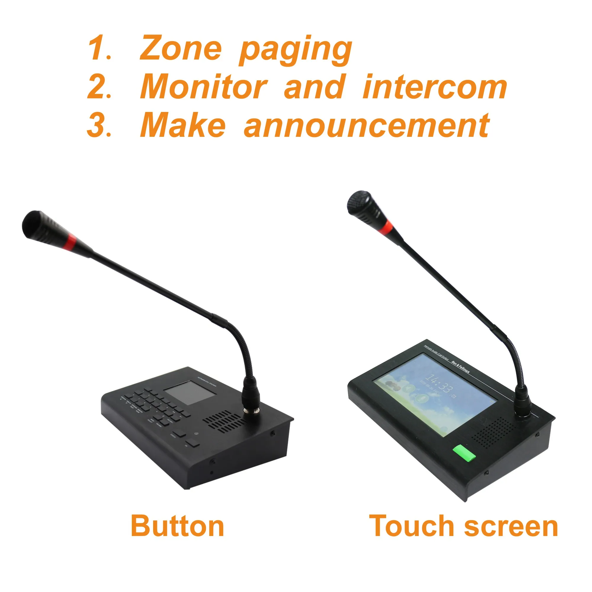 Public address SIP Network Paging Microphone with Intercom,can control,monitor,zone paging make announcement for PA system