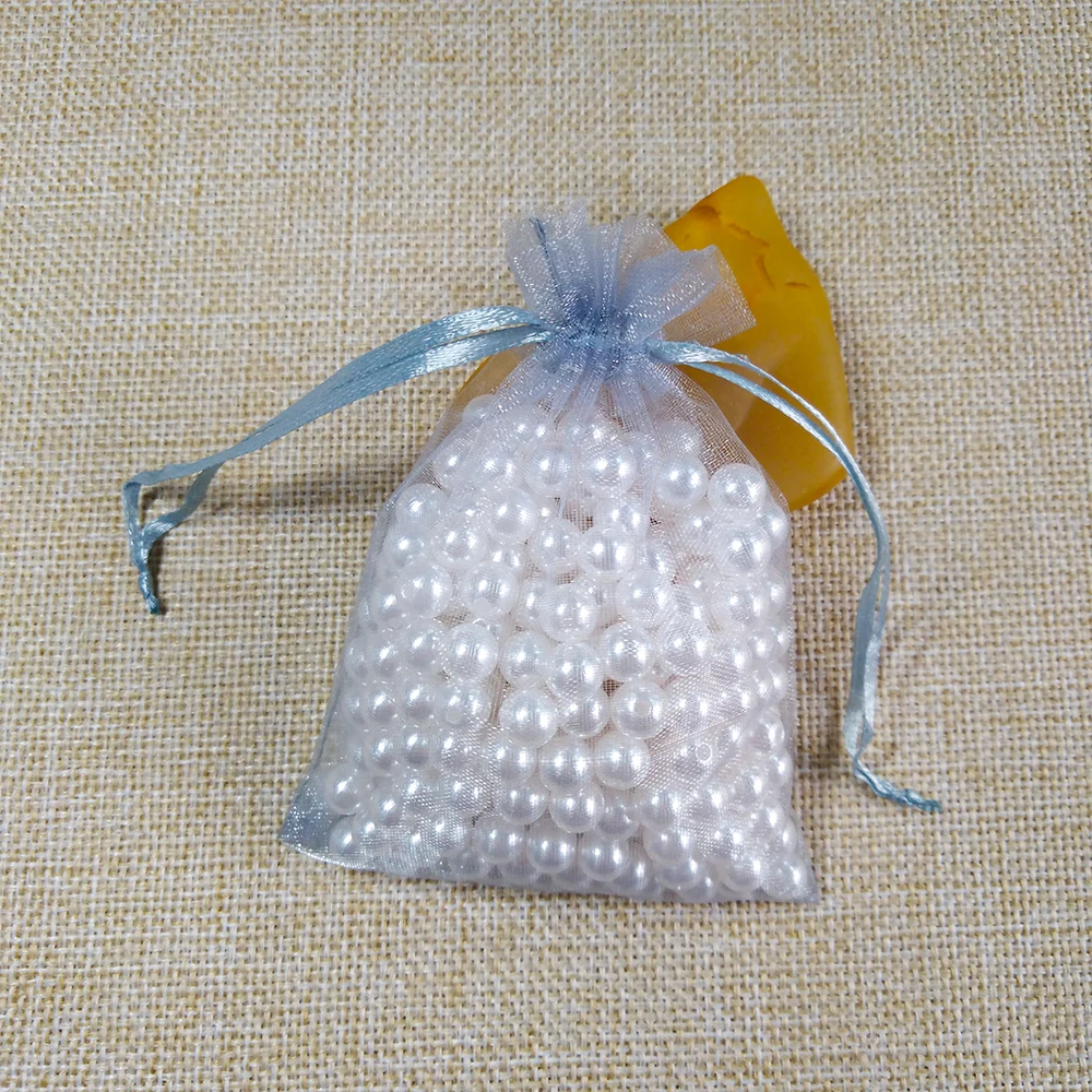 1000 шт./лот, 24 цвета, сумка для ювелирных изделий, 7x9 9X12, 10x15, 13x18 см, свадебный подарок, сумки из органзы, упаковка ювелирных изделий и демонстрация, сумки для ювелирных изделий - Цвет: Gray