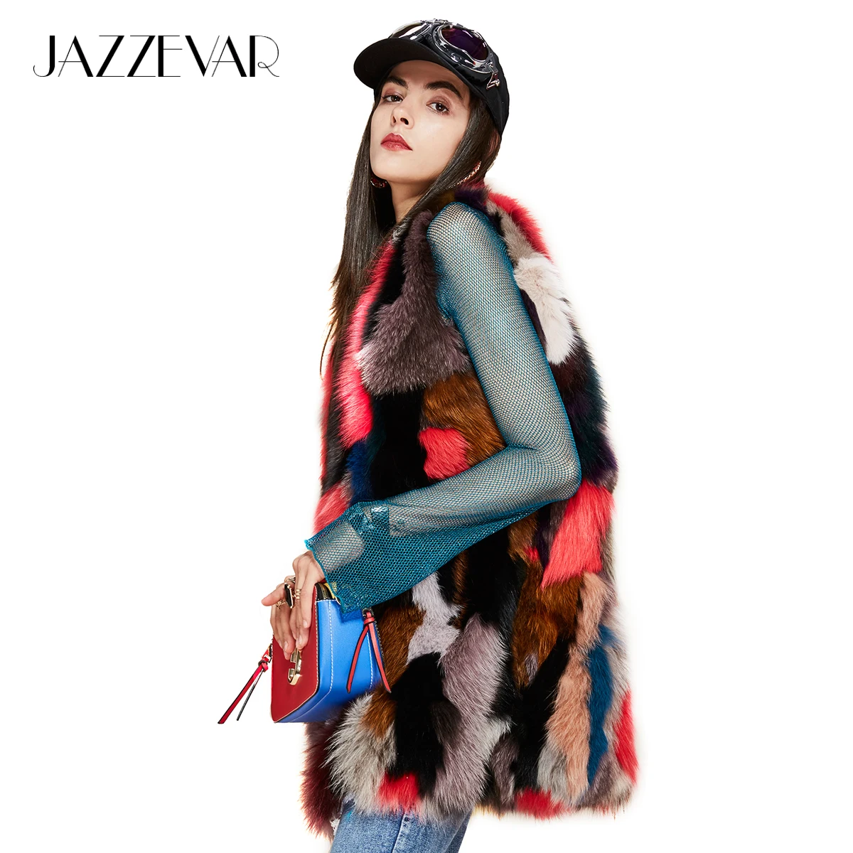 JAZZEVAR 2019 Новинка жилетка женская зимняя модная уличная роскошная из натурального