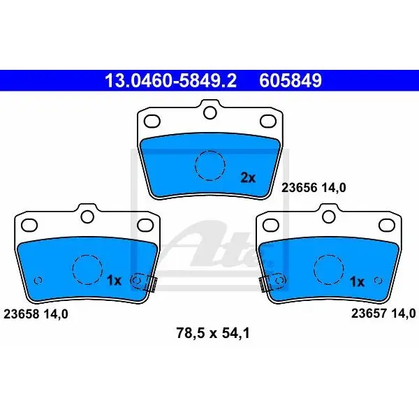 Колодки дисковые з.\ Toyota RAV4 1.8/2.0WTi/D 00 ATE 13.0460-584