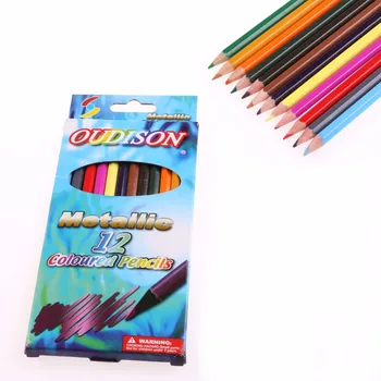 

New 12 Colors Pro Metallic Non-toxic Drawing Pencils Sketching Drawing Finest
