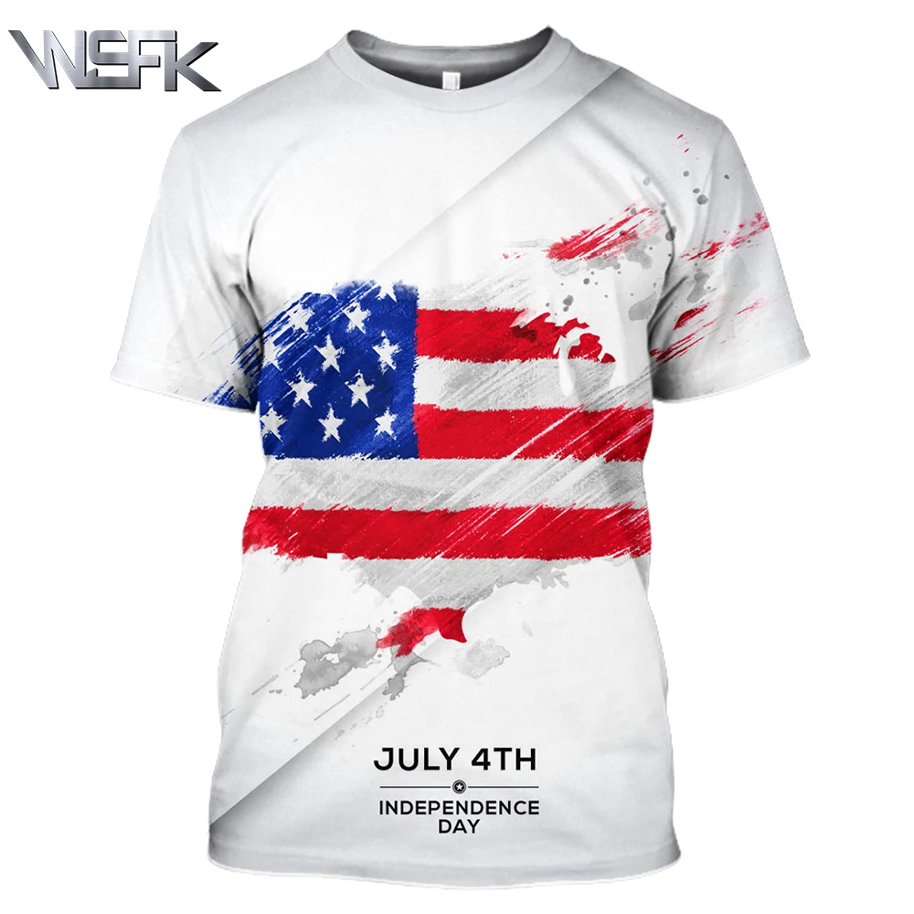 

WSFK usa Men's and Women's T-Shirt Sweatshirt july American Flag Prints stranger things t shirt