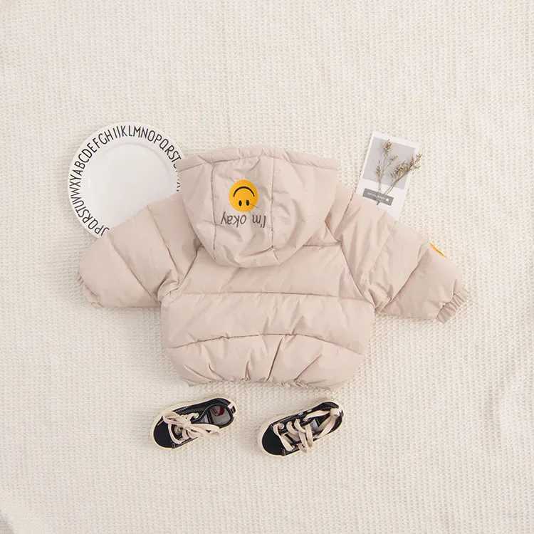 Одежда с хлопковой подкладкой для малышей, для мальчиков 1, 2, 3 лет, зима, толстая, осень и зима, для маленьких детей, с капюшоном, с хлопковой подкладкой