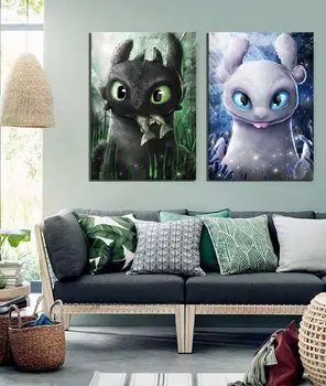 

2pcs 5D DIY Diamond Painting cartoon Full Square Handicraft How to train your dragon Diamond Embroidery mosaic home Decor gift