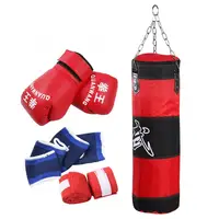 Saco de arena colgante para boxeo, bolsa de arena para entrenamiento, Karate, Taekwondo, con guantes, 60/80/100cm