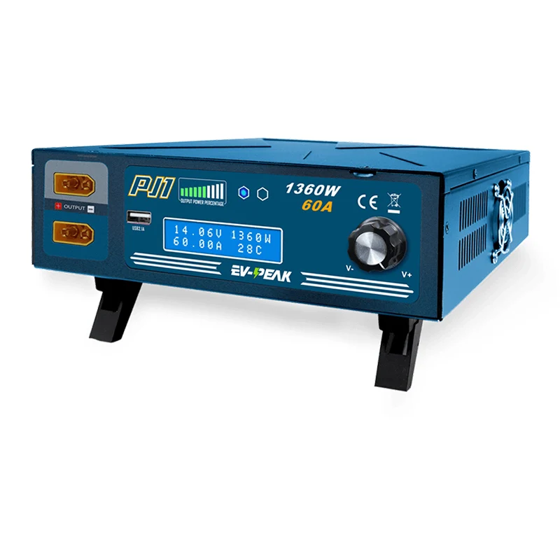 EV-PEAK PJ1 1350W 60A зарядное устройство высокой мощности с двойным выходным выключателем