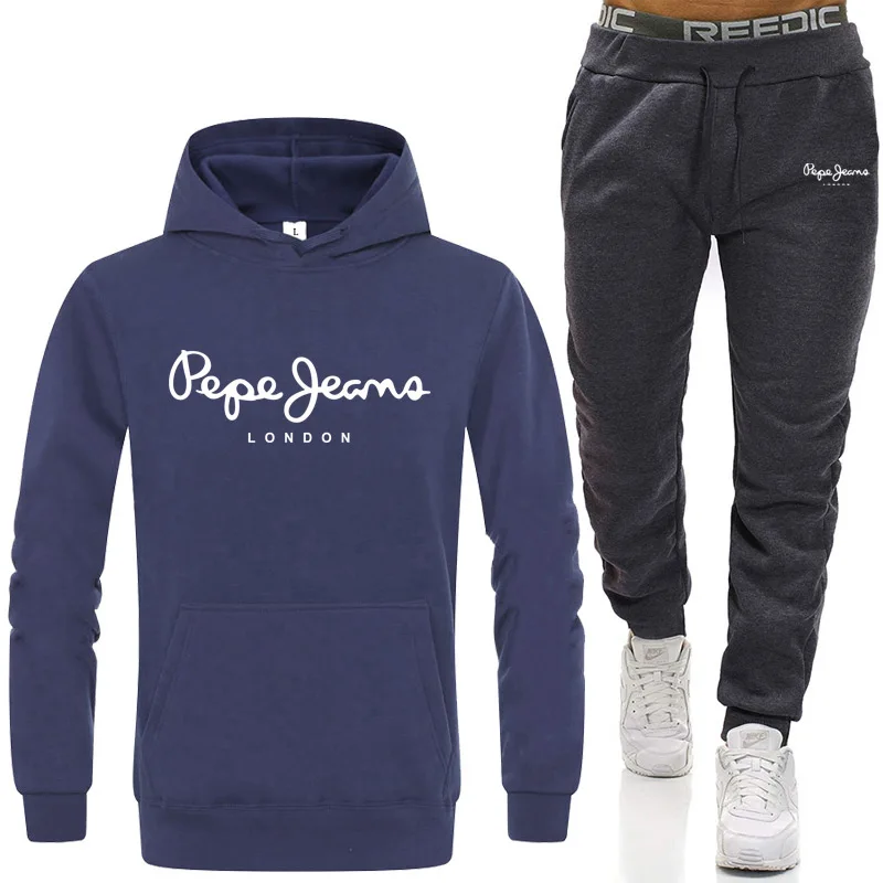 

Men's hoodie+pants Sets 2 pieces Autumn Running tracksuit men Sweatshirt Sports Set Gym Clothes Men Sport Suit men hoodie Suit