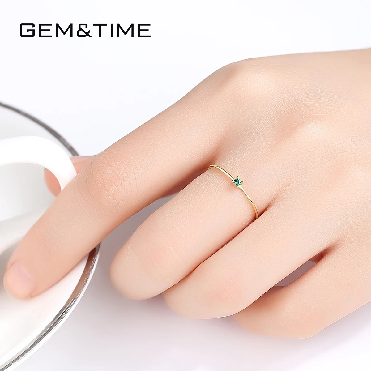 Gem&Time, элегантные кольца 14 к, золото, твердый зеленый топаз, кольца для женщин, драгоценный камень, на палец, свадебные, Femme Bague De Ouro Pur Au585, подарки R14145