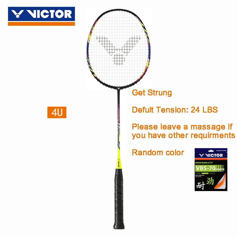 VICTOR оригинальная ракетка для бадминтона Hypernano X series control Высококачественная высокопрочная углеродная ракетка HX-90 - Цвет: 4U get strung VBS70