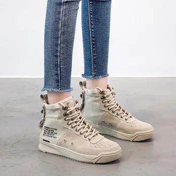 

High top Women Running shoes outdoor Breathable anti-skid side zipper sneakers New Womens Wear-resistant jogging training boot