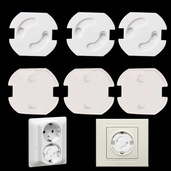 

10Pcs/Lot Baby Safety Rotate Socket Cover 2 Holes EU Standard Children Electrical Protection Socket Baby Locks Child Socket Pad
