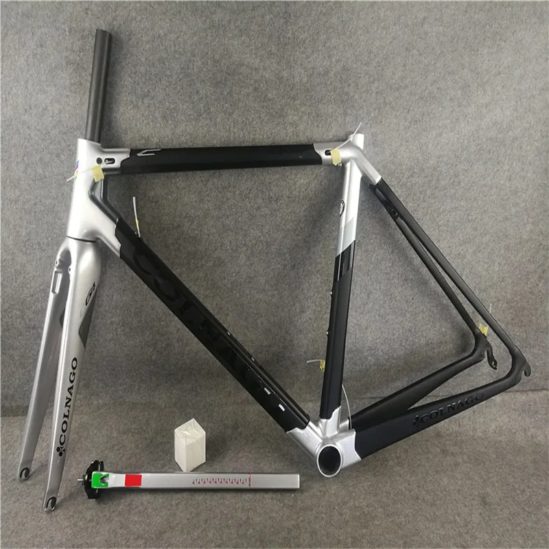 Глянцевая Серебристая матовая карбоновая рама Colnago C64 карбоновая рама для дорожного велосипеда