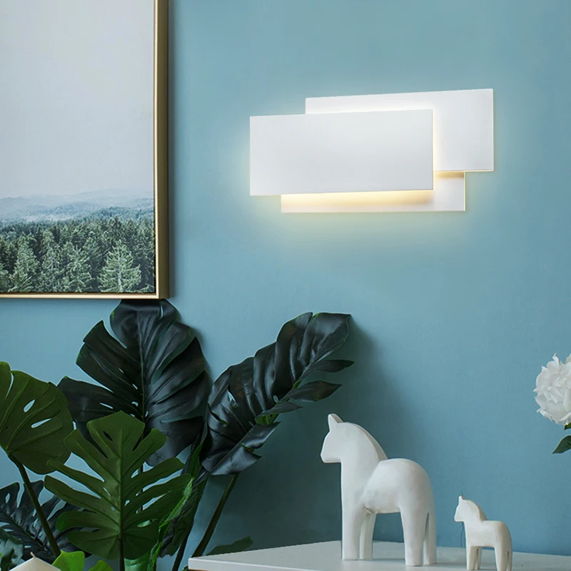 

18W Folding LED Wall Light Living Room Aisle Stairs Square Light Bedroom Bedside Tower Stack Wall Lamp Wall Lamp Shell White War