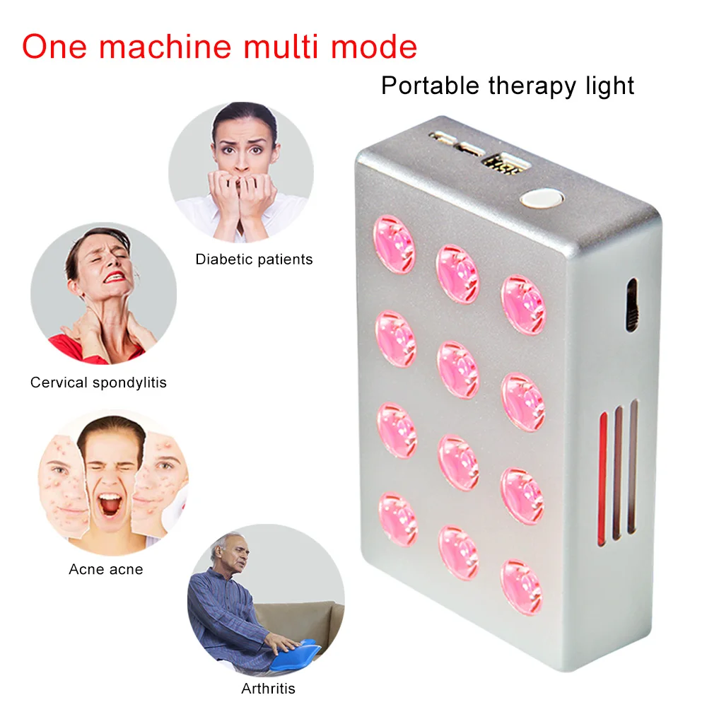  Anti Aging 12W Red Led Light Therapy Deep Red 660nm Near Infrared 850nm Led Light with battery for  - 4000296967381