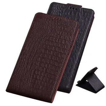 

Handmade Luxury Cowhide Skin Natural Leather Vertical Phone Case For Wiko View 4 Lite/Wiko View 4/Wiko Y60 Mobile Phone Bag Case