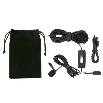

Lavalier 3 5mm Plug Capacitance MIC 8M Cable with Clip-on Lapel Mic Compatible for SLR Camera Mobile Phone