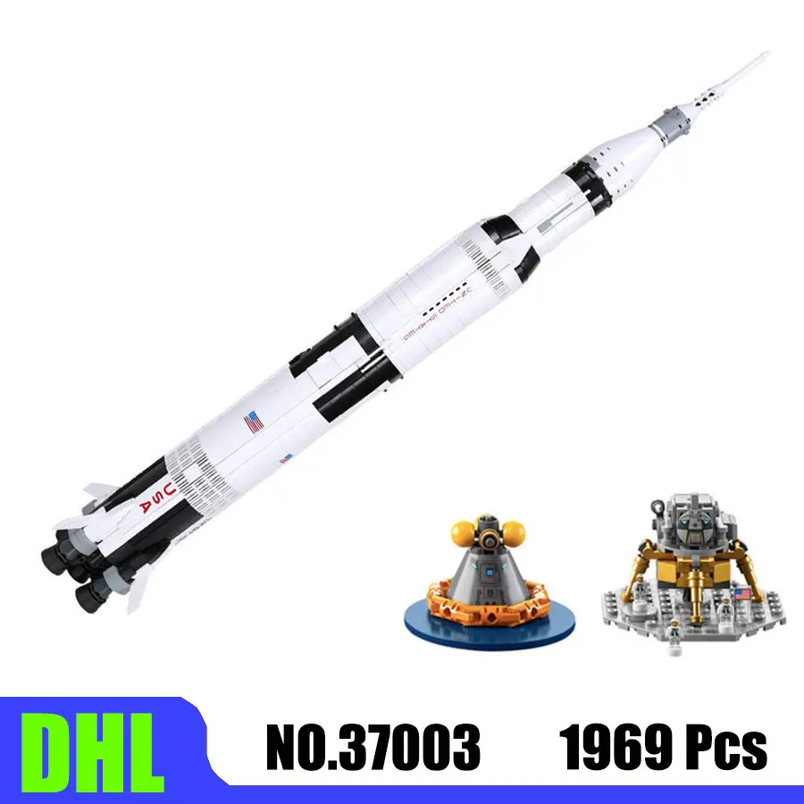 

37003 USA The Apollo Saturn Launch Vehicle Model 1969Pcs Building Blocks Kids Christmas Gift Compatible LegoINGly 21309