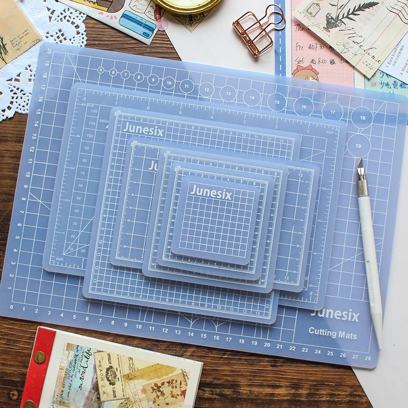 Tapetes de corte translúcidos A3 A4 A5, rejilla de líneas de Pvc, tabla de cortar autocurativa, herramienta de tela de cuero bricolaje artesanía de papel, herramientas, almohadilla de placa