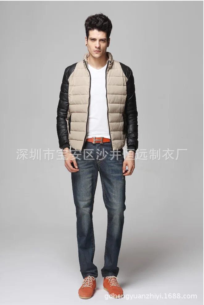 Stock Men's Cotton-padded Jacket Stand Collar Slim Fit Korean-style Fashion MEN'S Coat Cotton-padded Clothes Warm Male Padded