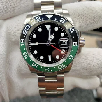 

Design Brand Luxury Men's Watch Automatic Mechanical Watch GMT Stainless Steel Sapphire Waterproof Business Sterile Black Dial 1