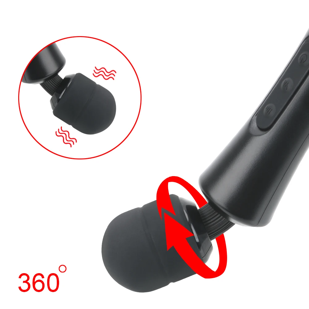 Potente vibratore a bacchetta magica, giocattoli sessuali per donne, enorme testa AV Rod, 20 frequenze, 8 velocità, massaggio corporeo, vibrato_voghion.com